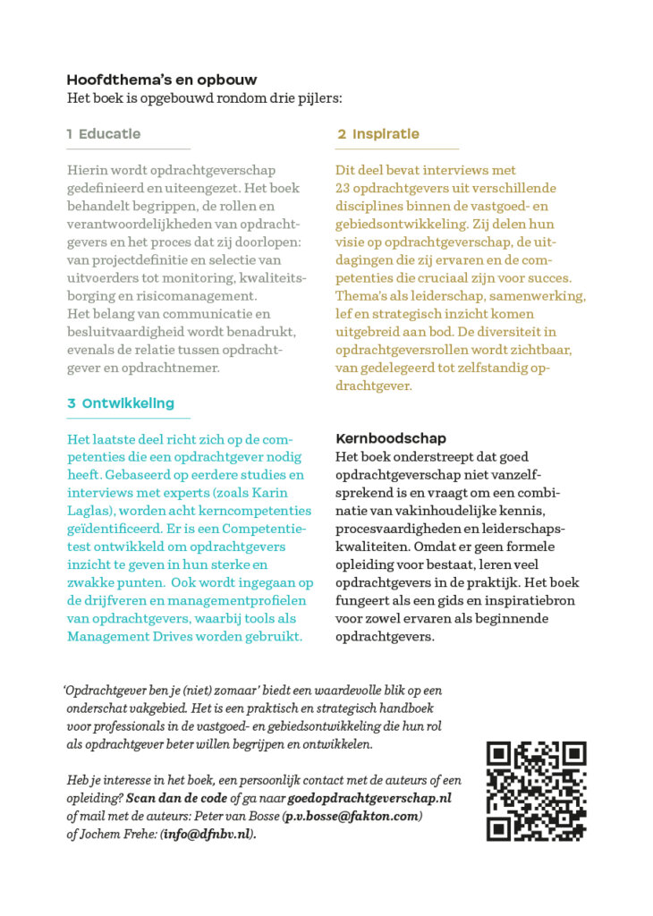 Ondersteunend materiaal voor het boek 'Opdrachtgever ben je (niet) zomaar'